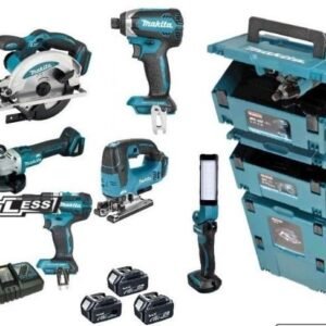 Makita DLX8100J | Combiset 18V | DDF484 + DTD153 + DGA504 + DHS660 + DJV182 | Incl. accu's en lader